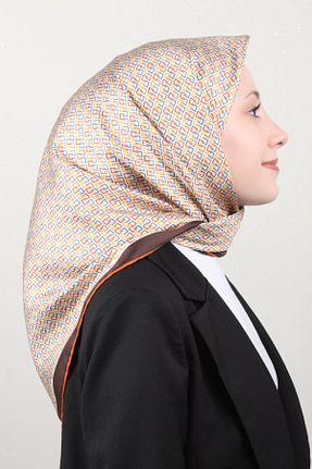 دستمال گردن قهوه ای زنانه ابریشم Belli - کد 905002676
