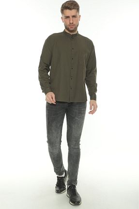 پیراهن خاکی مردانه اورسایز SARİNO SHIRT - کد 904997790