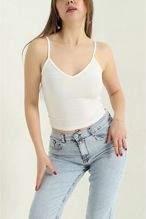 بلوز سفید زنانه ساده Butik Lena - کد 905026798