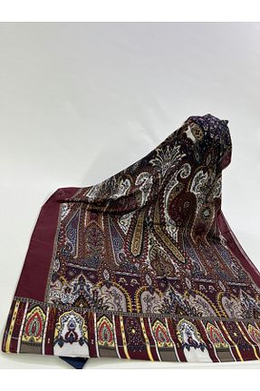 شال زرشکی زنانه پنبه پلی استر NURMAHREM - کد 905024042