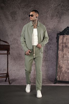 ست بالاتنه و پائین تنه خاکی مردانه بافتنی Butik - کد 905025939