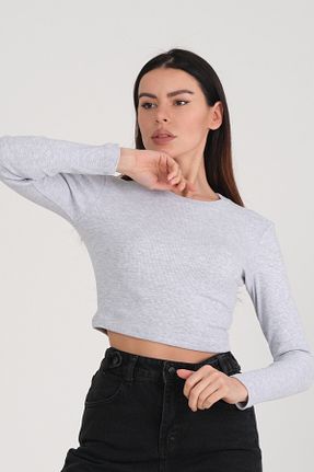 بلوز طوسی زنانه ساده PUNKY CAT - کد 905008973