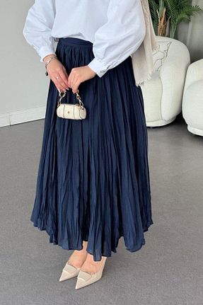 دامن حجاب سرمه ای زنانه کمر کش دار Rimel Moda - کد 905016750