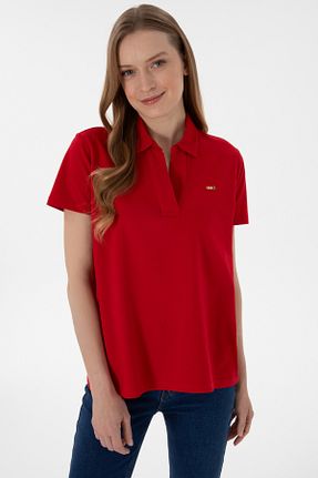 پولوشرت قرمز زنانه پنبه ای U.S. Polo Assn. - کد 905027112