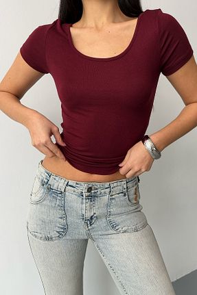 بلوز زرشکی زنانه ساده LACHT - کد 905039104