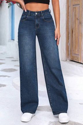 شلوار سایز بزرگ آبی زنانه پنبه ای CEDY DENIM - کد 228009268