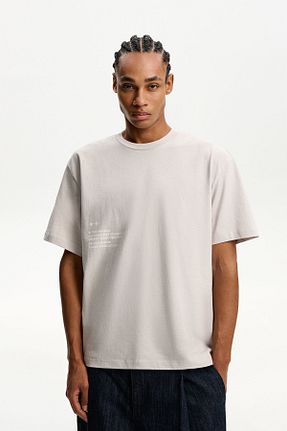 تیشرت طوسی مردانه Relaxed Bershka - کد 905035625