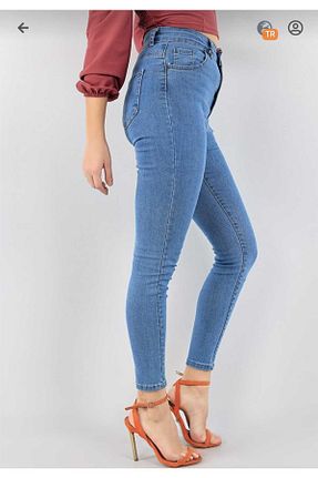 شلوار جین آبی زنانه پاچه سوپر تنگ SNR - کد 905042262
