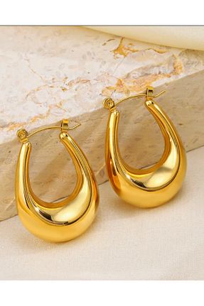 گوشواره استیل (فولاد) زرد زنانه استیل ضد زنگ Siya Silver - کد 886739892