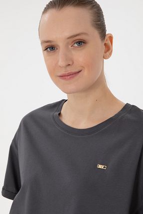 تیشرت طوسی زنانه یقه دوچرخه U.S. Polo Assn. - کد 905055042
