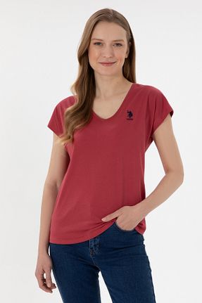 تیشرت زرشکی زنانه رگولار U.S. Polo Assn. - کد 905057973