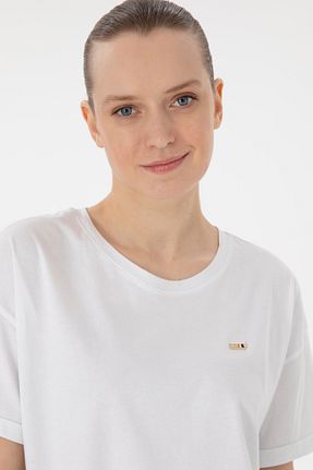 تیشرت سفید زنانه یقه دوچرخه U.S. Polo Assn. - کد 905055026