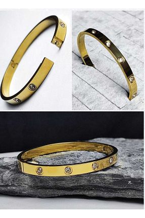 دستبند استیل (فولاد) طلائی استیل (فولاد) Lio20 - کد 905104902