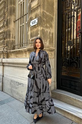 لباس طوسی زنانه بافتنی Mezka - کد 905104370