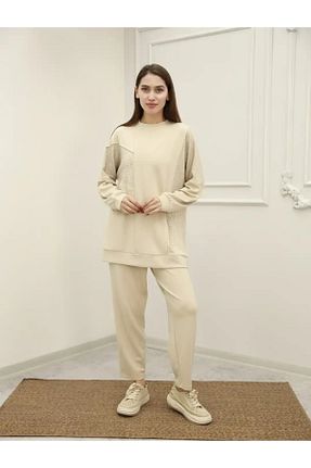 ست بالاتنه و پائین تنه حجاب بژ زنانه رگولار Camelya Fashion - کد 904663938