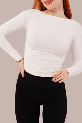 بلوز سفید زنانه ساده mefru - کد 905147141