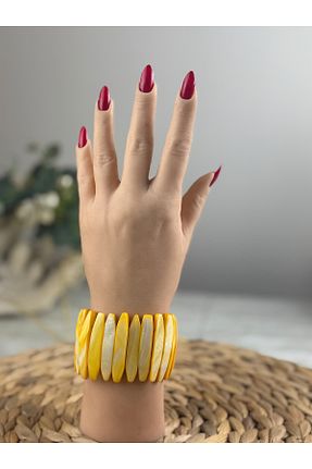 دستبند جواهر زرد زنانه سنگ طبیعی SEDEF TAKI - کد 905165295