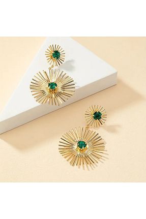 گوشواره جواهر زرد منجق GIFTPALACE - کد 905244275