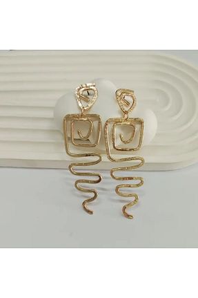 گوشواره جواهر زرد روکش طلا GIFTPALACE - کد 905245184