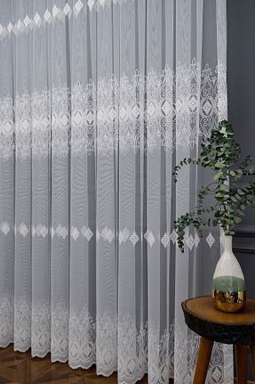 پرده توری سفید ریل دار Brillant - کد 380806317