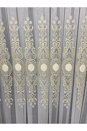 پرده توری طلائی ریل دار farbateks - کد 831338375