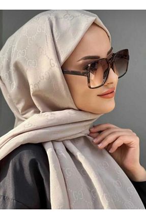 شال بژ زنانه پنبه ای helya scarf - کد 905268862