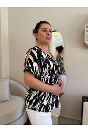 بلوز سایز بزرگ مشکی زنانه سایز بزرگ garajmood - کد 905274275