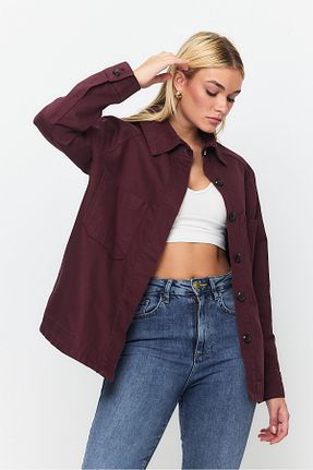 کت زرشکی زنانه اورسایز TREND KOMBİN - کد 905288788