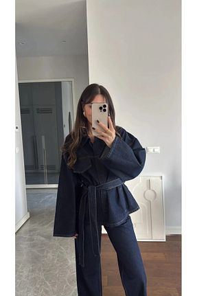 ست بالاتنه و پائین تنه سرمه ای زنانه جین BEST OF STORE - کد 905290155