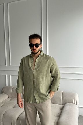 پیراهن سبز مردانه گشاد Livio Ferri - کد 905289937