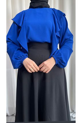 پیراهن آبی زنانه گشاد afife - کد 905289500