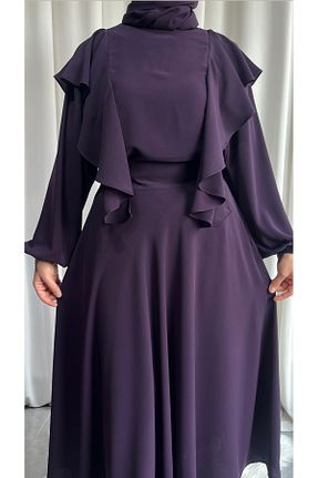 پیراهن بنفش زنانه گشاد afife - کد 906561558
