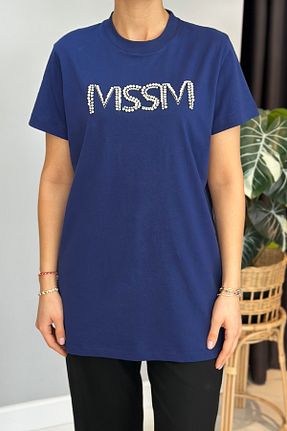 تونیک حجاب سرمه ای زنانه %100 پنبه Missemramiss - کد 905299661