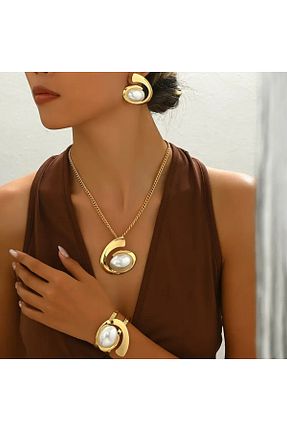 ست جواهر زرد زنانه فلزی GIFTPALACE - کد 905317718