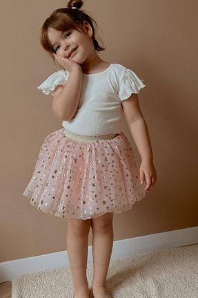 دامن صورتی بچه گانه پلی استر Le Mabelle - کد 827157545