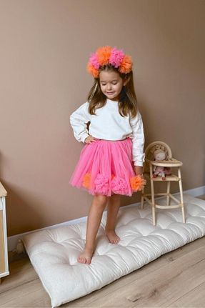 دامن صورتی بچه گانه پلی استر Le Mabelle - کد 863844036