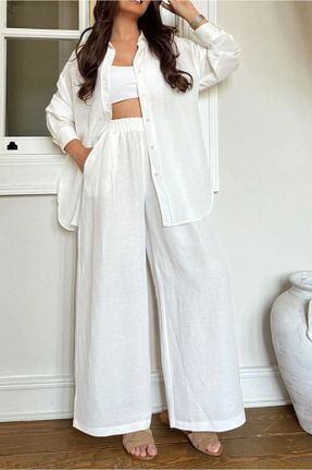 ست بالاتنه و پائین تنه سفید زنانه بافتنی Suzi butik - کد 814632556