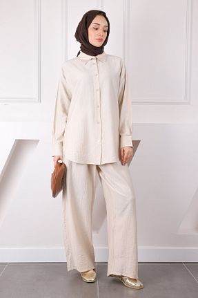 ست بالاتنه و پائین تنه حجاب بژ زنانه رگولار İmajButik - کد 905314972