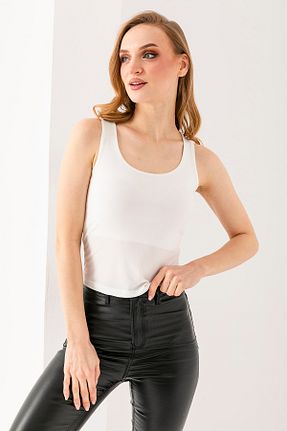 بلوز سفید زنانه ساده GİYSA - کد 905334300