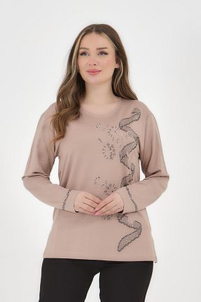 بلوز بژ زنانه یقه دوچرخه Ravencia - کد 905363270