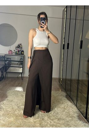 شلوار قهوه ای زنانه کتان NET OF NOT - کد 905376543