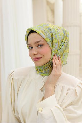روسری سبز پنبه ای Silk Home - کد 905390123