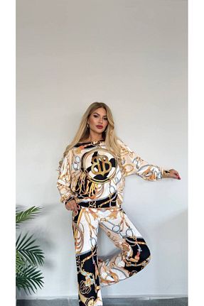 ست بالاتنه و پائین تنه سفید زنانه بافتنی Bella Belluci - کد 905397048