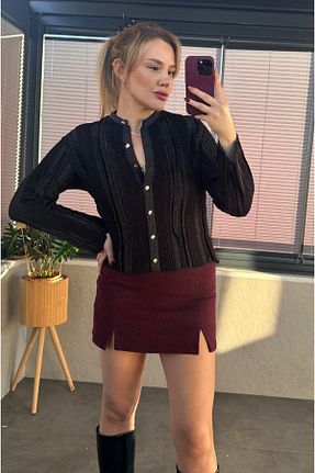 رویه مشکی زنانه بافتنی MİR STORE - کد 881897848
