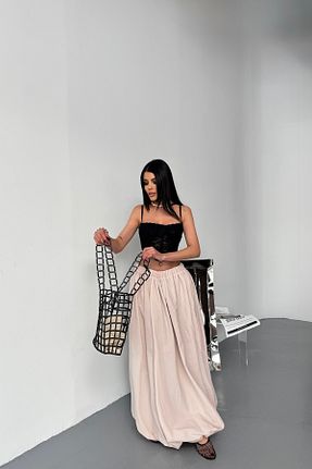 دامن طوسی زنانه پارچه MAGGAZA - کد 905405485