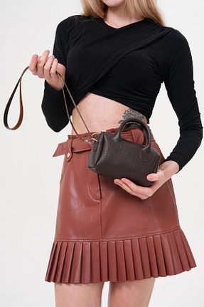 کیف دوشی قهوه ای زنانه چرم مصنوعی Güce - کد 905432989