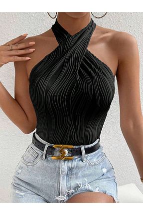 بلوز مشکی زنانه یقه دکمه دار Wild Flower - کد 905433380