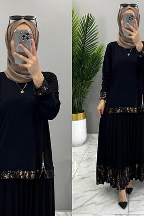 ست بالاتنه و پائین تنه حجاب مشکی زنانه سایز بزرگ Mercan - کد 905469853