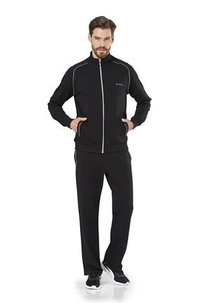 ست گرمکن سرمه ای مردانه پنبه - پلی استر - الاستین Pierre Cardin - کد 871161347