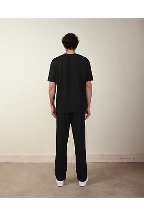 تیشرت مشکی مردانه اورسایز İLKCET MODA - کد 905492227